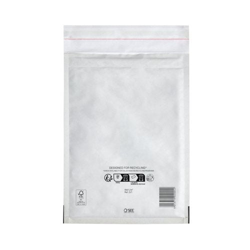 Sealed Air Bubble Lined Postal Bag White 180x260mm MLW D/1 (Pack of 100) 103005499