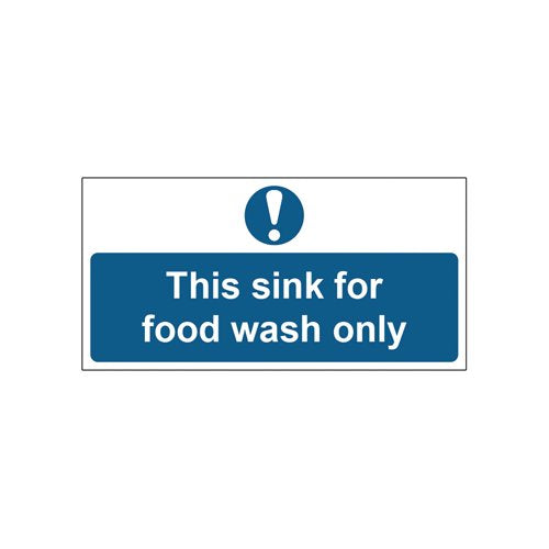 MyCafe Sink Food Wash Sign Self Adhesive Vnl 200x100 MYC10699