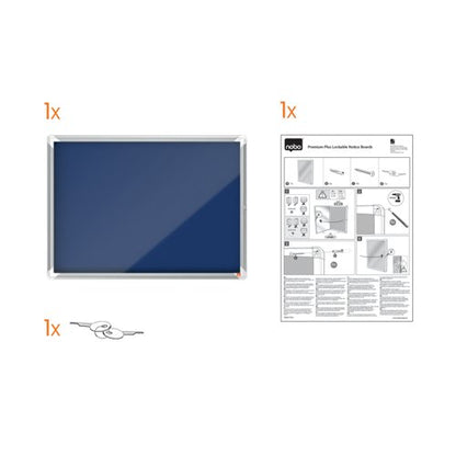 Nobo Premium Plus Felt Lockable Notice Board 9xA4 1902556