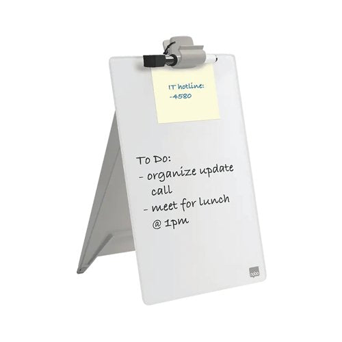Nobo Desktop Dry Erase Glass Surface Whiteboard Easel 216x297 1905173