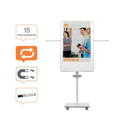 Nobo Move Meet Mobile Magnetic Flipchart Easel 680x1040mm 1915644