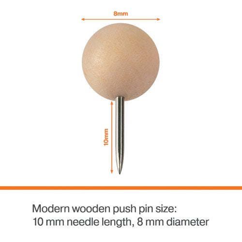 Nobo Noticeboard Wooden Push Pin (Pack of 40) 1915709