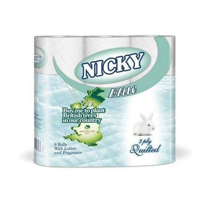 Nicky Elite FSC White Toilet Rolls 9 Pack