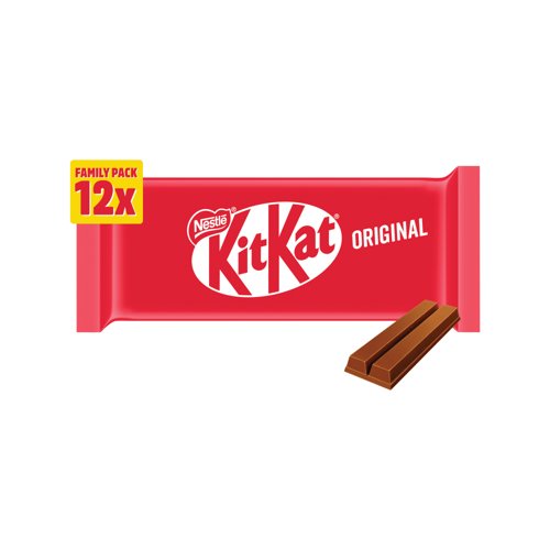 Nestle KitKat 2 Finger Milk Chocolate Bar Pack of 12 12604149