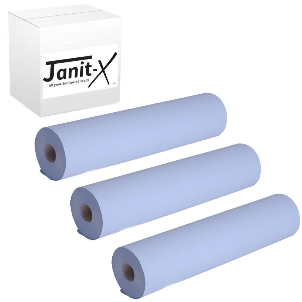Janit-X 10 Inch Blue Eco 2 Ply Hygiene Couch Roll Made in UK from 100% Recycled paper