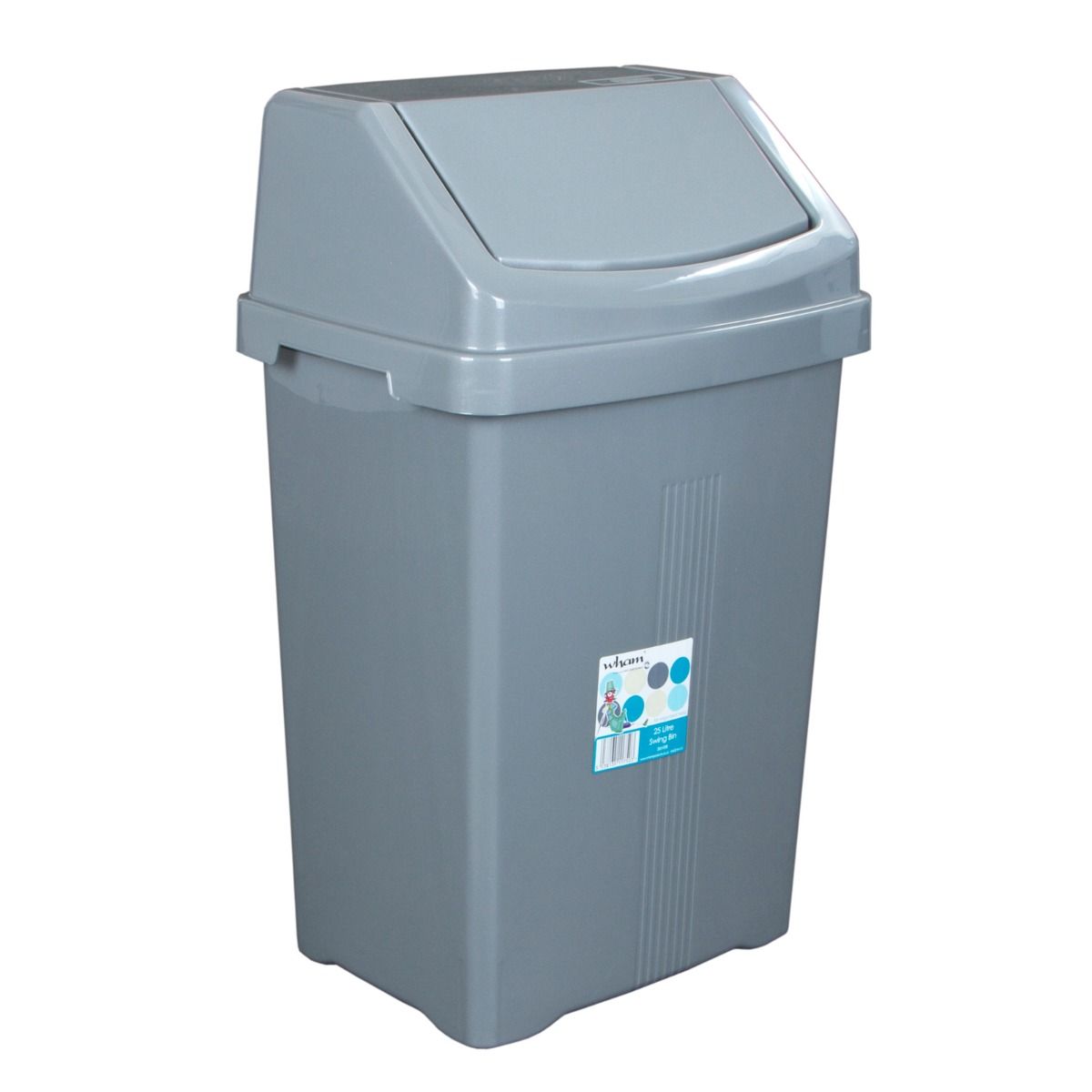 Wham Casa 25 Litre Swing Bin Silver/Grey