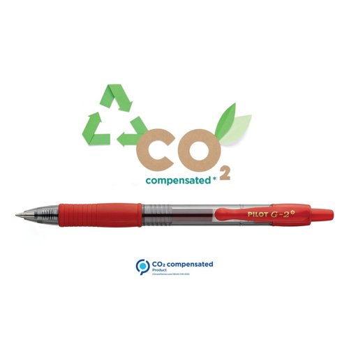 Pilot G-2 Plus Begreen Gel Ink Rollerball Medium Red (Pack of 12) PUJ163173