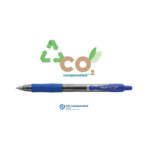 Pilot G-2 Plus Begreen Gel Ink Rollerball Medium Blue (Pack of 12) PUJ163180