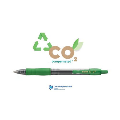 Pilot G-2 Plus Begreen Gel Ink Rollerball Medium Green (Pack of 12) PUJ166549