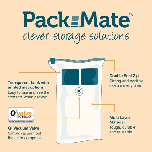 Packmate Large Flat Vacuum Storage Bags (Pack of 2) C40406-GRE