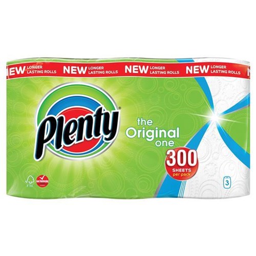 Plenty Kitchen Roll 95 sheets (Pack of 3)
