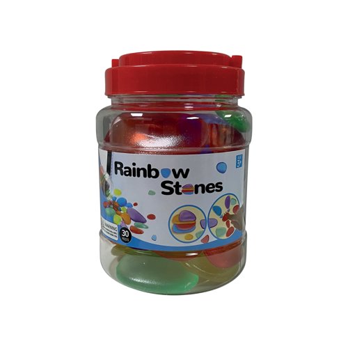 Acrylic Pebbles Shatterproof Assorted Sizes Assorted Colours (Pack of 30) AP30