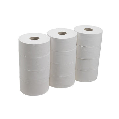 Scott Essential Jumbo Roll Toilet Tissue 8615 - 2 Ply Toilet Paper - 12 Rolls x 500 White Toilet Paper Sheets (2,400m)
