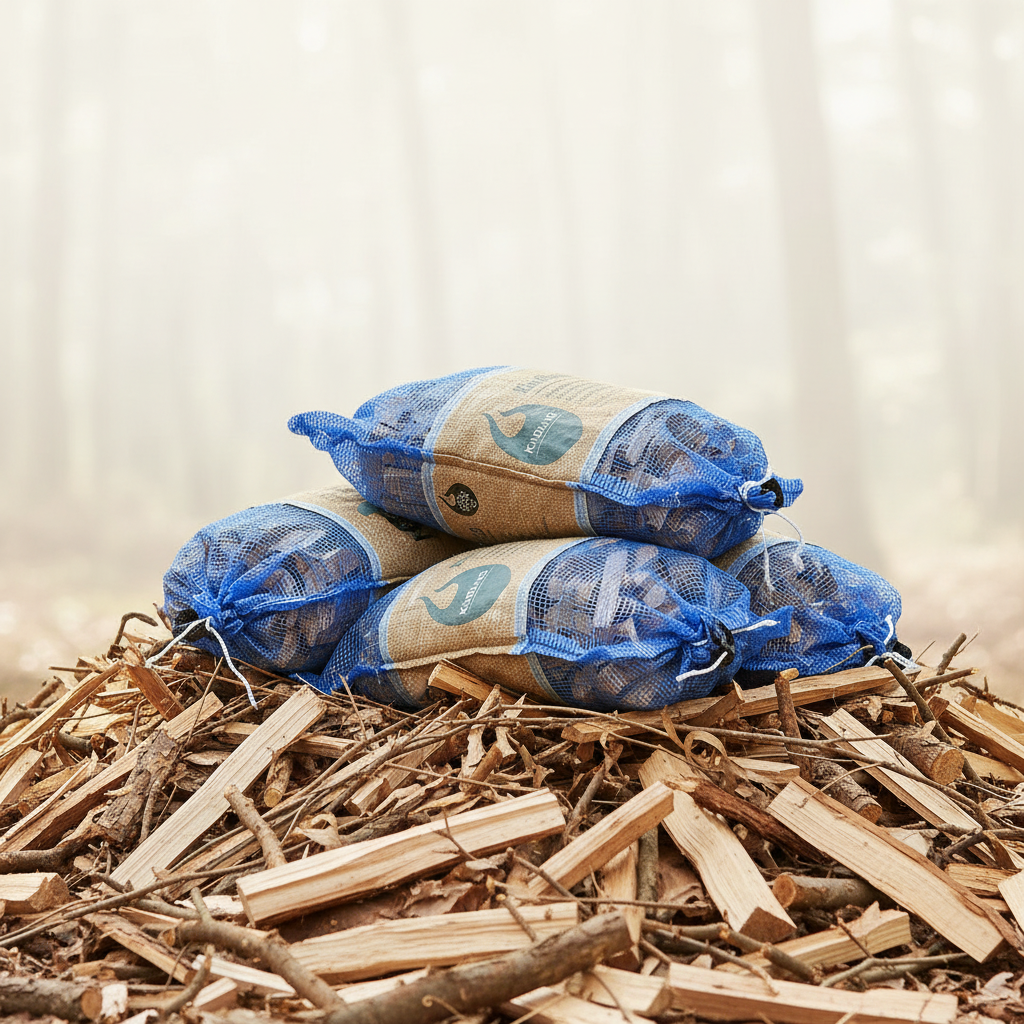 The Green Olive Firewood Kiln Dried Natural Wood Kindling - 2kg Net Bag,