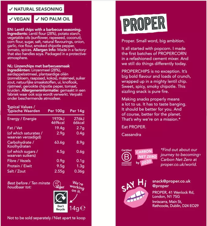 Proper Chips BBQ and Salt & Vinegar Mixed Case 32x14g