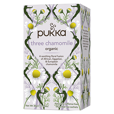 Pukka Tea Three Chamomile Individually Wrapped Enveloped Organic Tea 20's