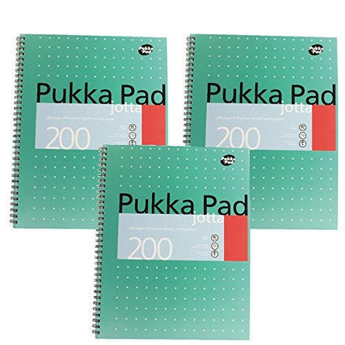 Pukka Pad Ruled Wirebound Metallic Jotta Notebook 200 Pages A4 (Pack of 3) JM018