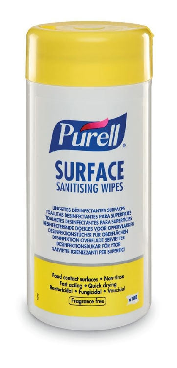 Purell Surface Sanitising Wipes, Food Safe (Pack of 100)