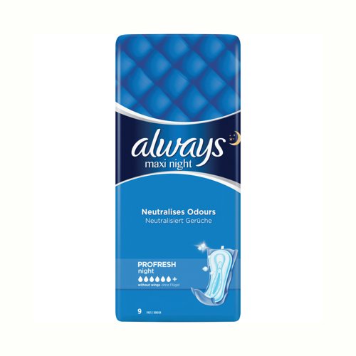 Always Maxi Night Sanitary Towels x9 Pack of 10 C000103