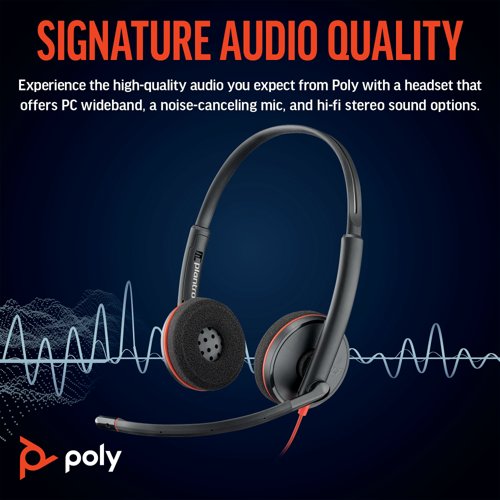 Poly Blackwire 3220 Stereo UC USB-C/A Headset 8X228AA