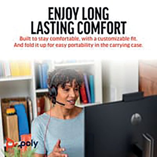 Poly Blackwire 5220 Stereo USB-C Headset +3.5mm Plug +USB-C/A Adapter Black 8X231AA