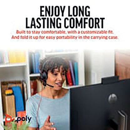 Poly Blackwire 5220 Stereo USB-C Headset +3.5mm Plug +USB-C/A Adapter Black 8X231AA
