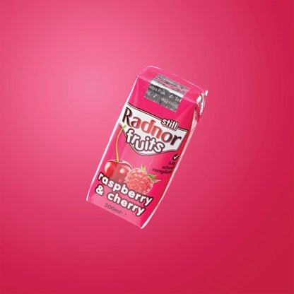 Radnor Fruits Raspberry + Cherry Tetra Pack 200ml (Pack of 24) T-RF20STRC/24