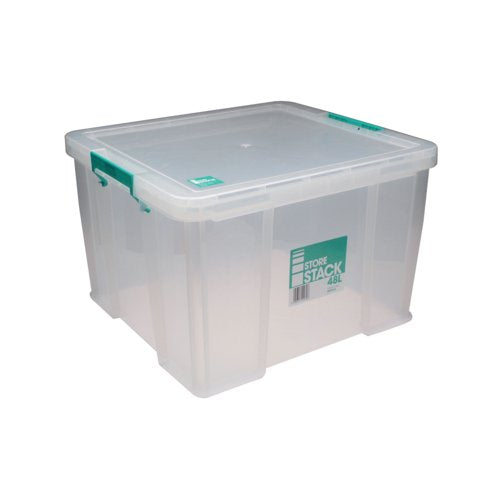 Storestack 48 Litre Storage Box W490Xd440Xh320Mm Clear RB90125