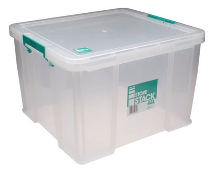 Storestack 48 Litre Storage Box W490Xd440Xh320Mm Clear RB90125