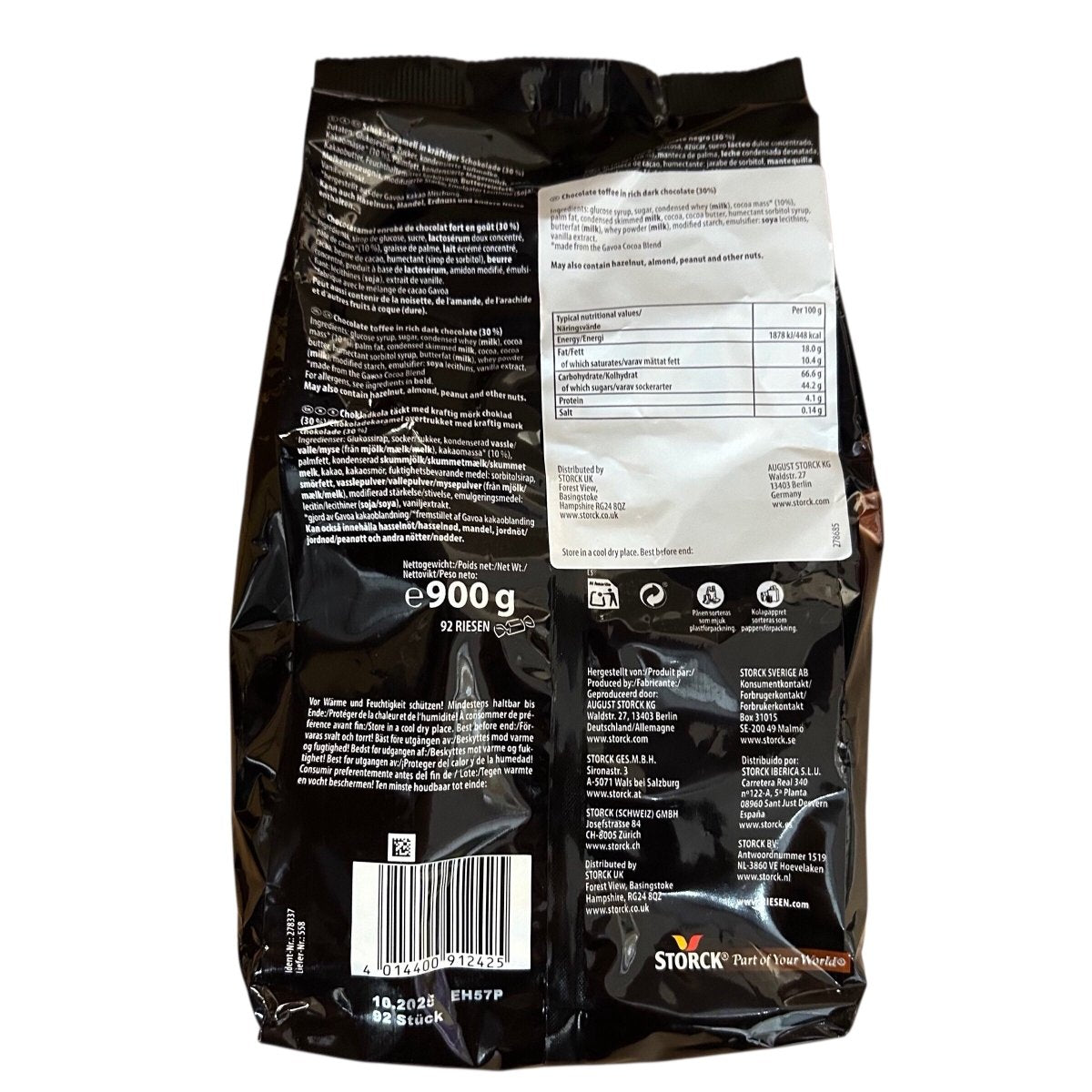 Riesen Dark Chocolate Wrapped Toffee Sweet 900g | MEGA Pack 1 x 900g