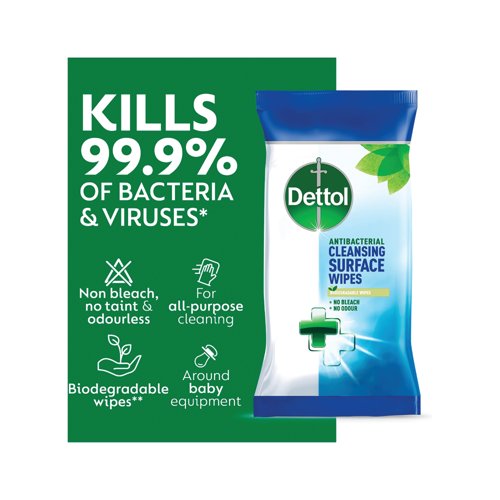 Dettol Antibacterial Cleansing Surface Wipes x126 Pack of 6 GB-YAF