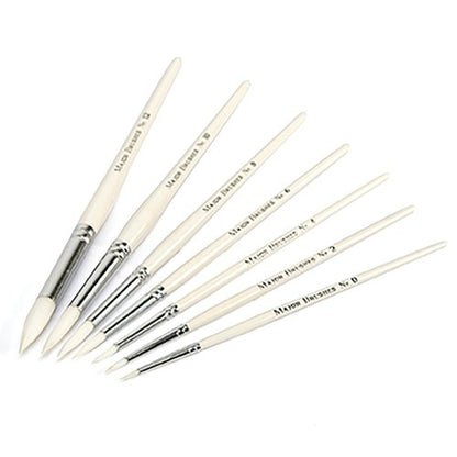 White Nylon Round Paint Brushes White Handle (Pack of 60) MJWNR