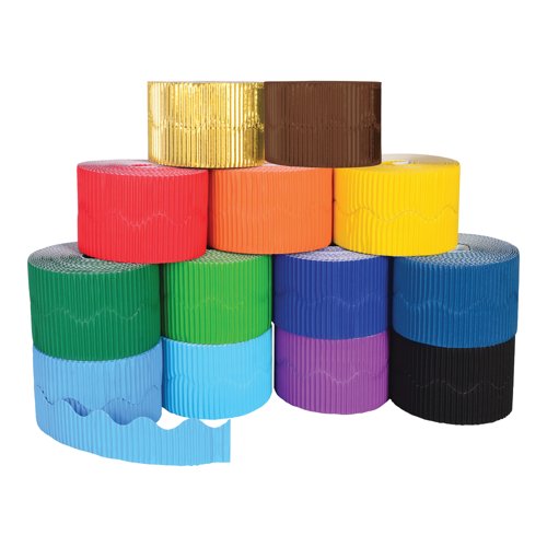 Scalloped Corrugated Border Rolls Black 78713