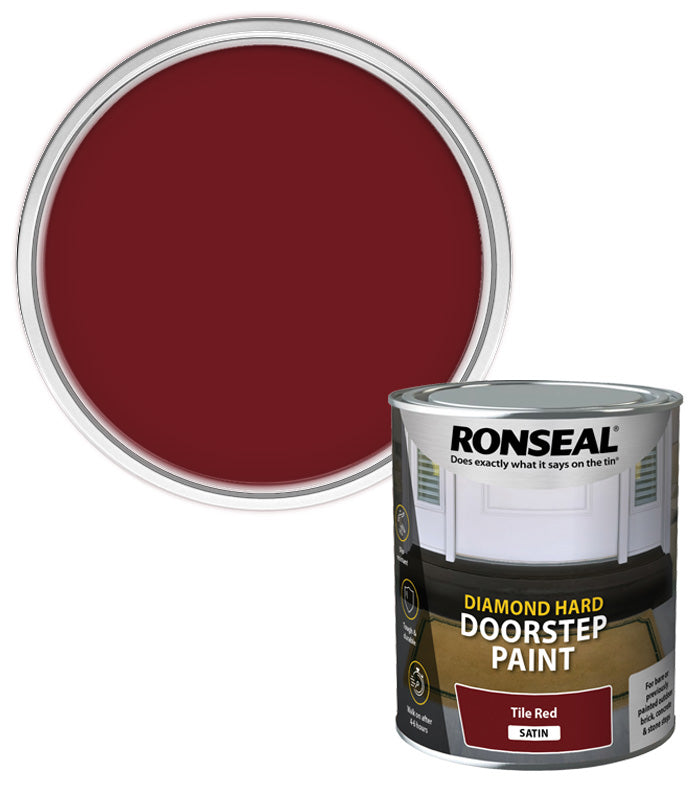 Ronseal Doorstop Paint Tile red Satin Doorstep Paint, 750ml