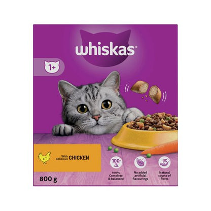 Whiskas 1+ Cat Complete Dry with Chicken 800g (Pack of 5) 481359