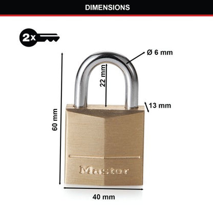 Master Lock 40Mm Brass Padlock 140EURD