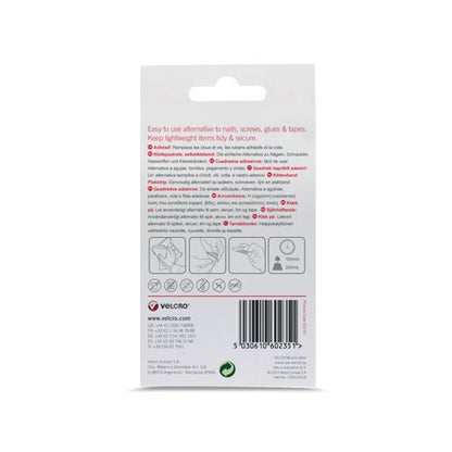 Velcro Stick On Squares 25mm White (Pack of 24) VEL-EC60235
