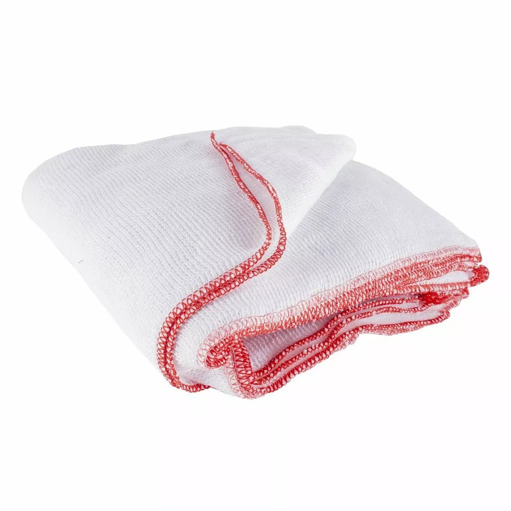 100% Cotton Basic Dishcloths 8-Pack Trimmed in Red | 5 Pack Bundle | 40 x Dishcloths