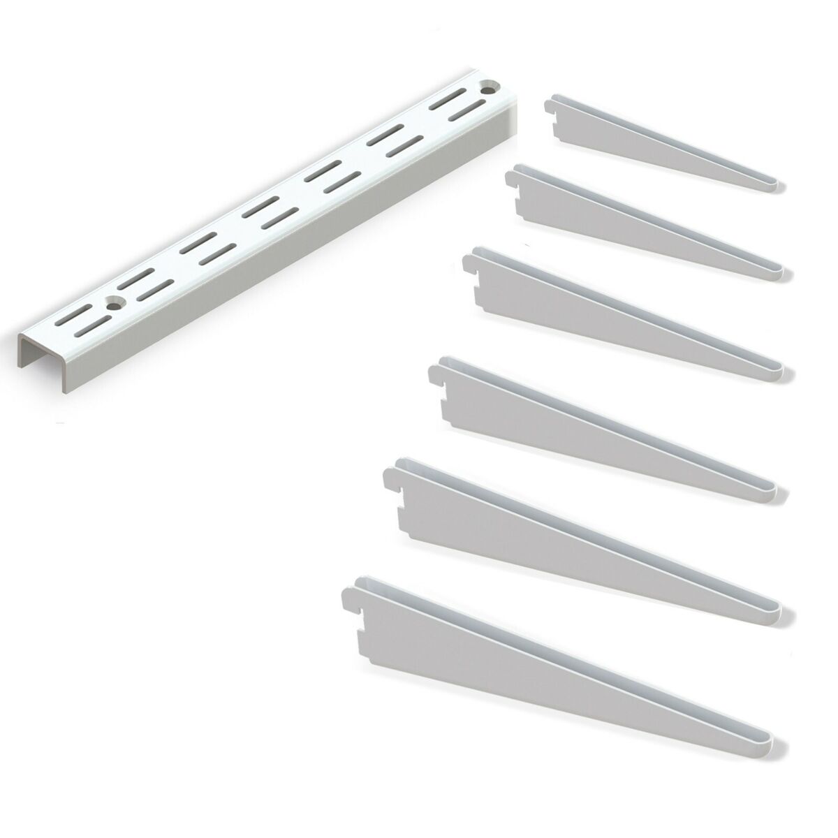 Fixtures Twin Slot Shelving WHITE Uprights All Sizes