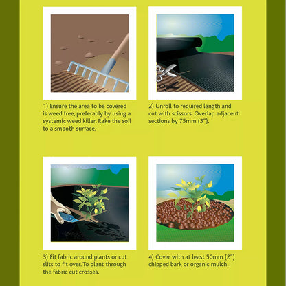 Apollo Garden Centre Heavy Duty Weed Control Fabric 95g/ms