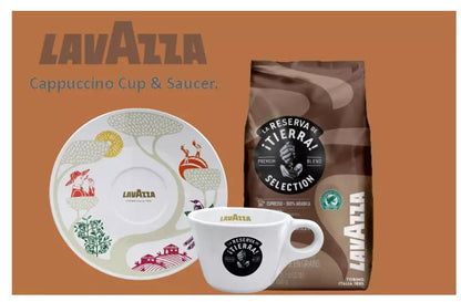 New Lavazza Tierra Cappuccino Coffee Cup & Saucer 6oz/170ml | 4 Set Pack
