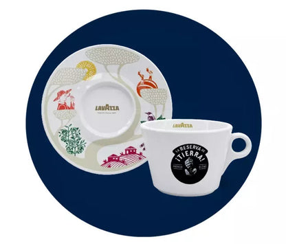 New Lavazza Tierra Cappuccino Coffee Cup & Saucer 6oz/170ml | 4 Set Pack