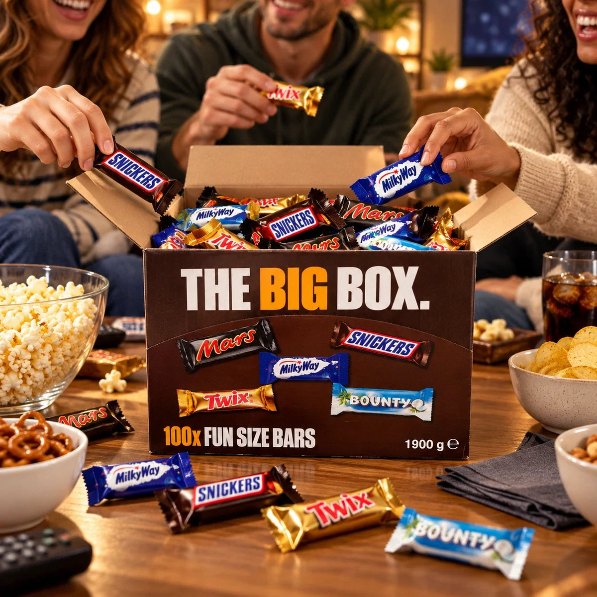 Mars The Big Box Fun Size Chocolate Bars | 1 x 100 Bars | 1.9kg Multipack | Snickers, Bounty, Twix, Bounty etc.