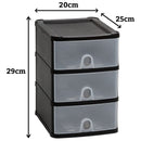 Fixtures 3 Drawer Organiser Unit in Black, Stackable.