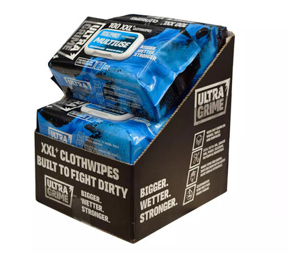 Ultragrime Huge Multipurpose Cleaning Wipes - Pack Of 100