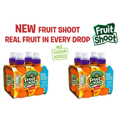Robinsons Fruit Shoots Orange Flavoured Juice Drink 4 x 200ml *NO ADDED SUGAR*