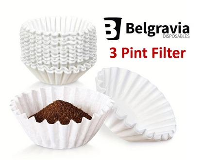 Belgravia White 3 Pint Pour & Serve Coffee Machine Filter Papers Bravilor (500s)