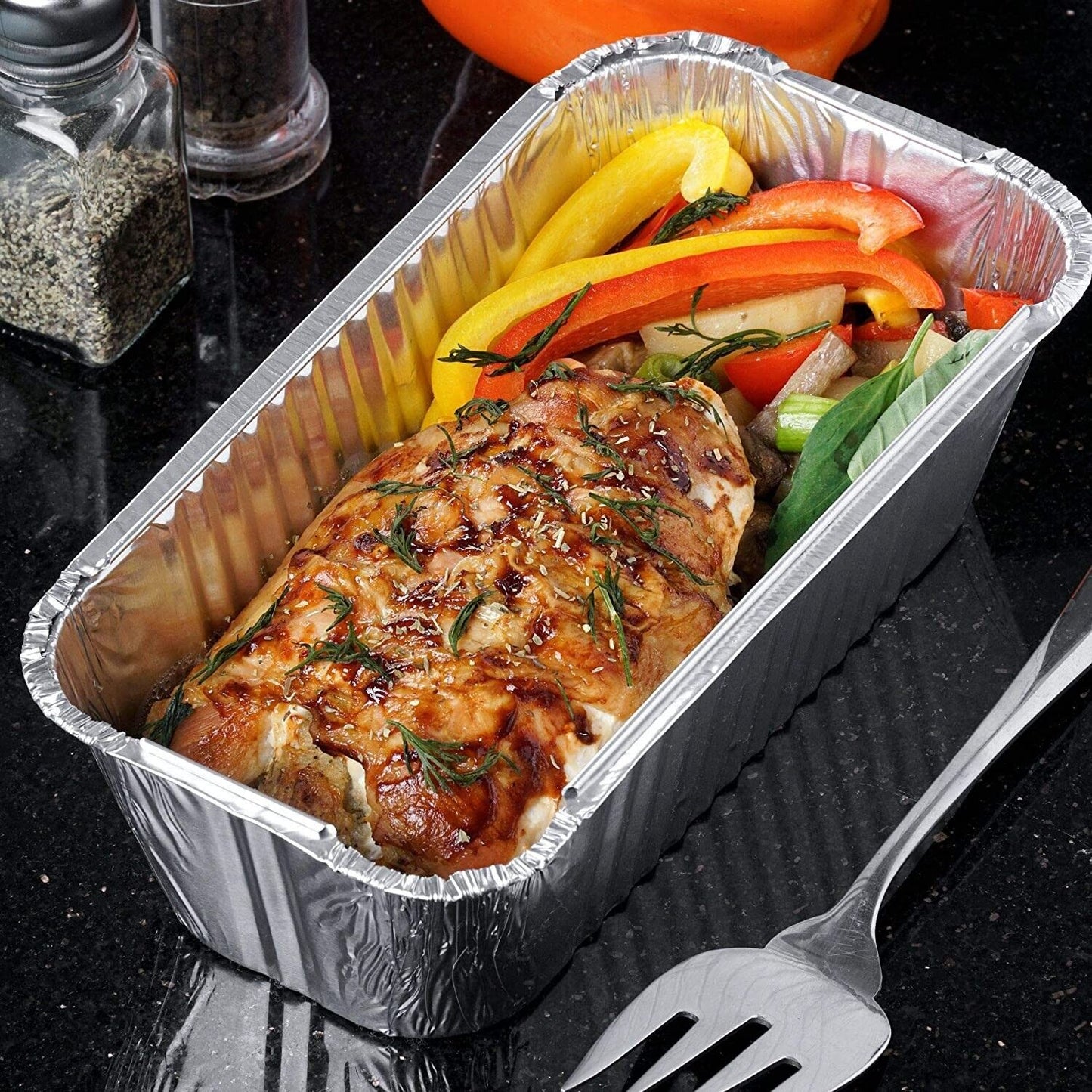 Caroline Foil Tray & Lid 23oz Pack 6's {6 - 144 Trays & Lids} (1002)