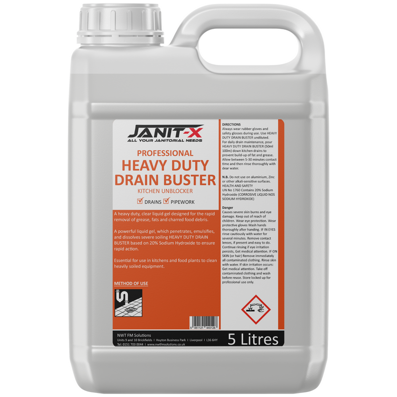 Janit-X Professional HD Drain Buster Sink & Pipe Unblocker 5L