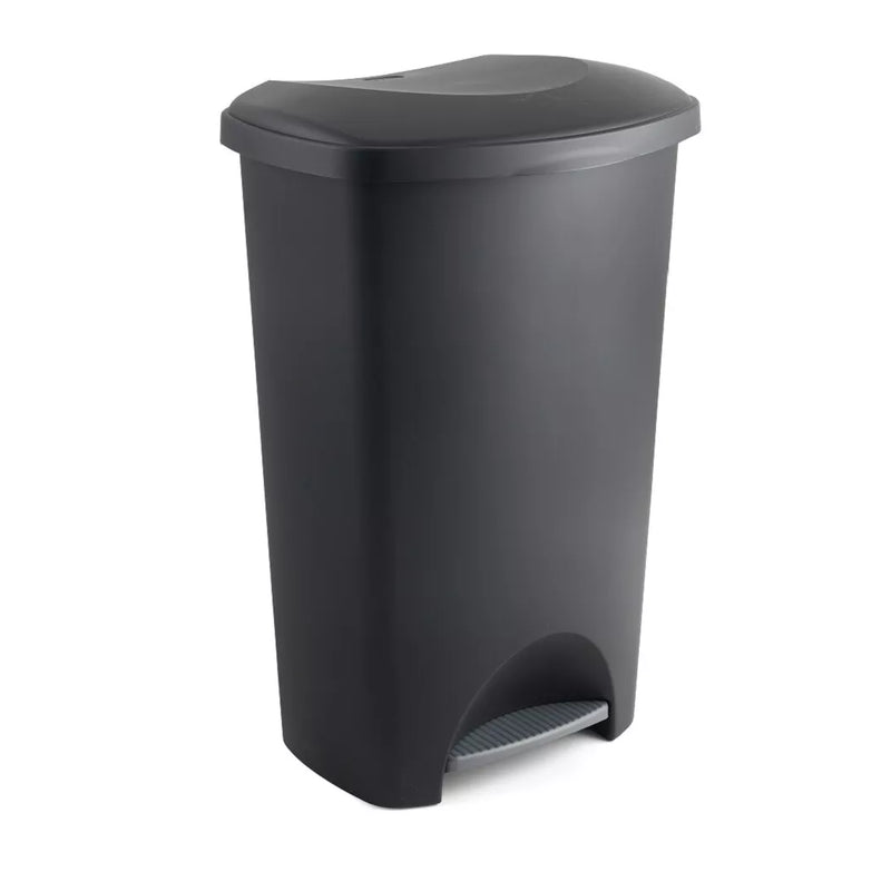 Addis Plastic Family Kitchen Bin Black With Silver Pedal 517262